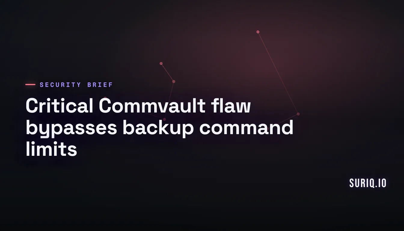 Commvault CommServe command bypass flaw (CVSS 9.2)