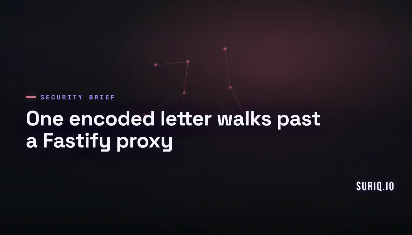 Fastify proxy prefix bypass lets an encoded path slip past a layered gateway
