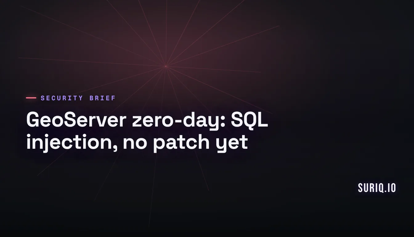 GeoServer zero-day: SQL injection to RCE, no patch yet