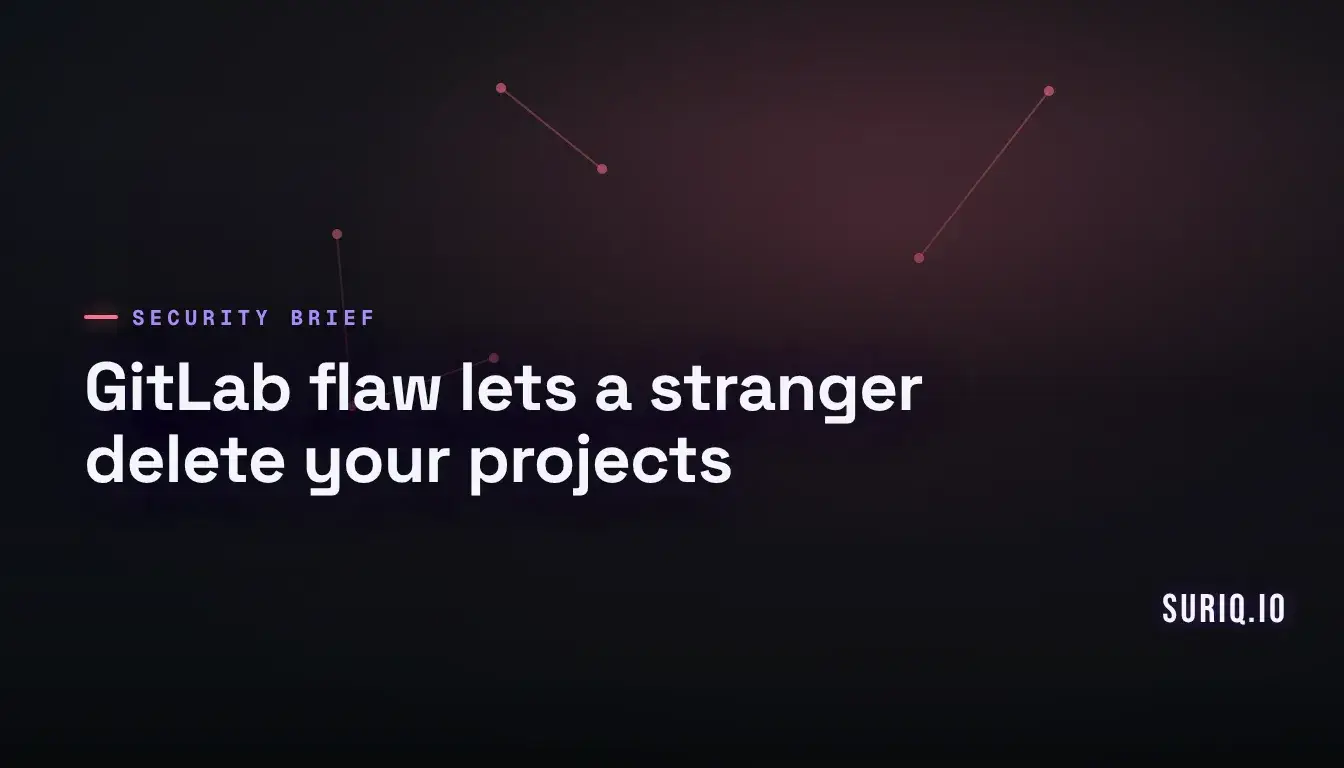 Isometric GitLab server with linked repository nodes fragmenting under an external unauthorized connection