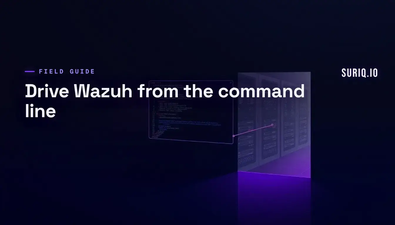 A terminal command acting as a key into a Wazuh server control room