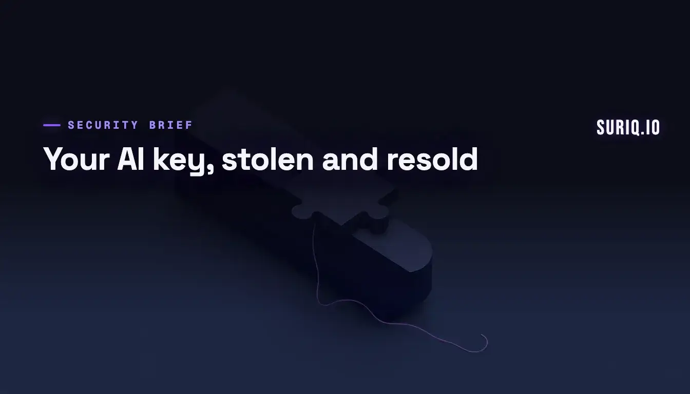 Isometric puzzle piece sliding into a panel with a thread trailing off-frame