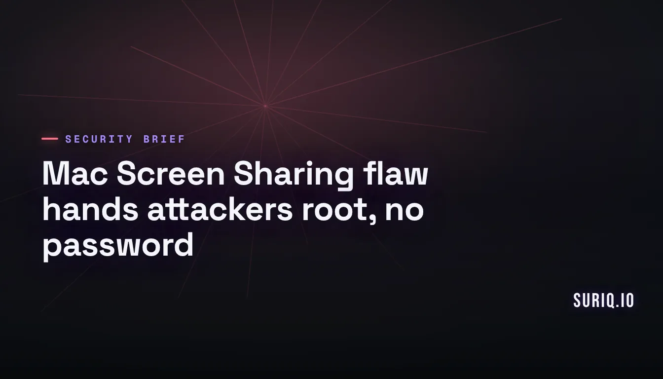macOS Screen Sharing bug CVE-2026-65400 exploited for root