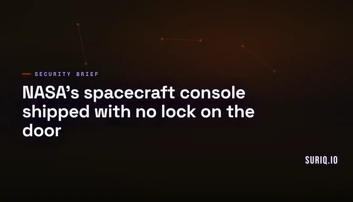 Open unlatched access panel on a spacecraft ground control operator console