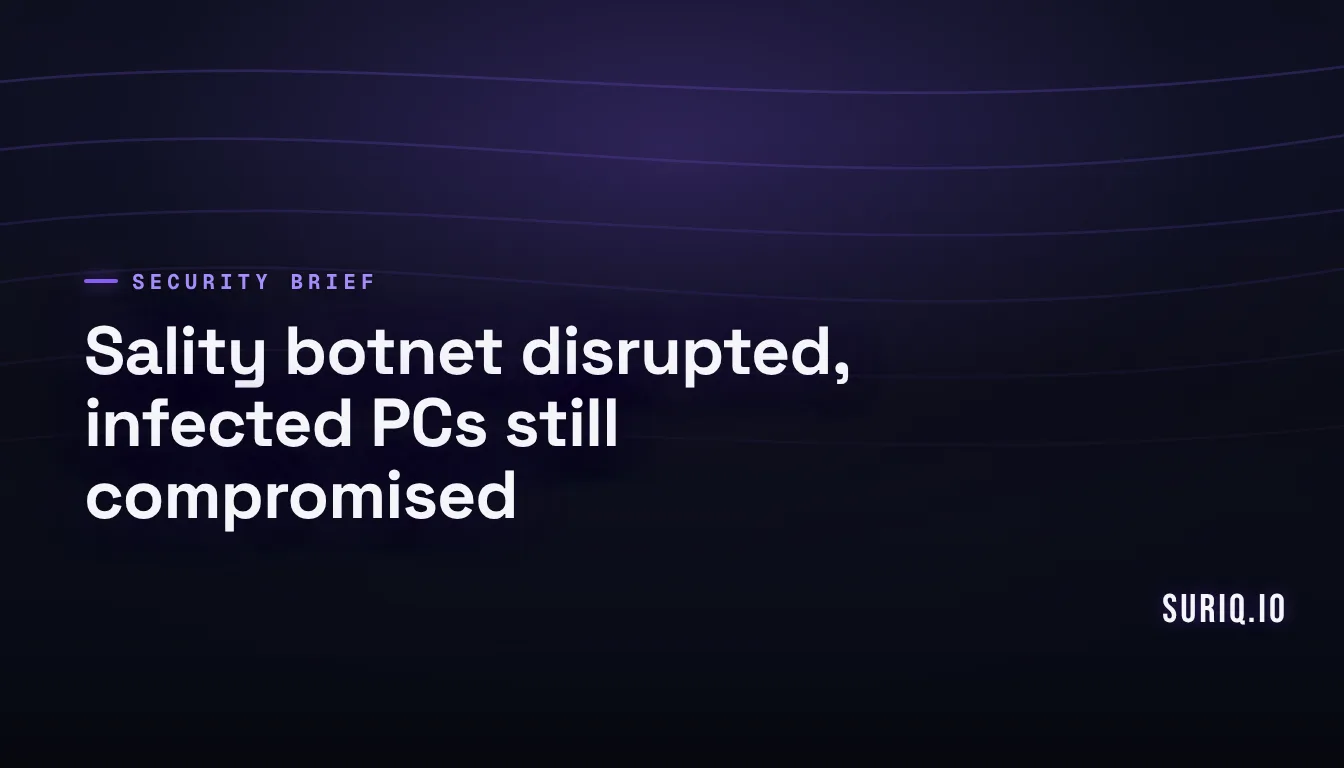 Sality botnet disrupted after 23 years, PCs still infected