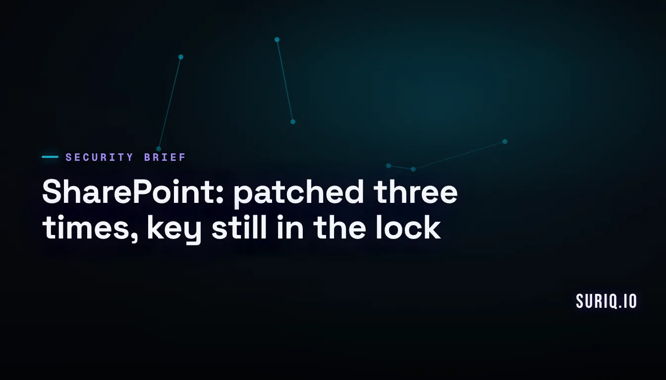 SharePoint CVE-2026-50522: patch, then rotate the machine key