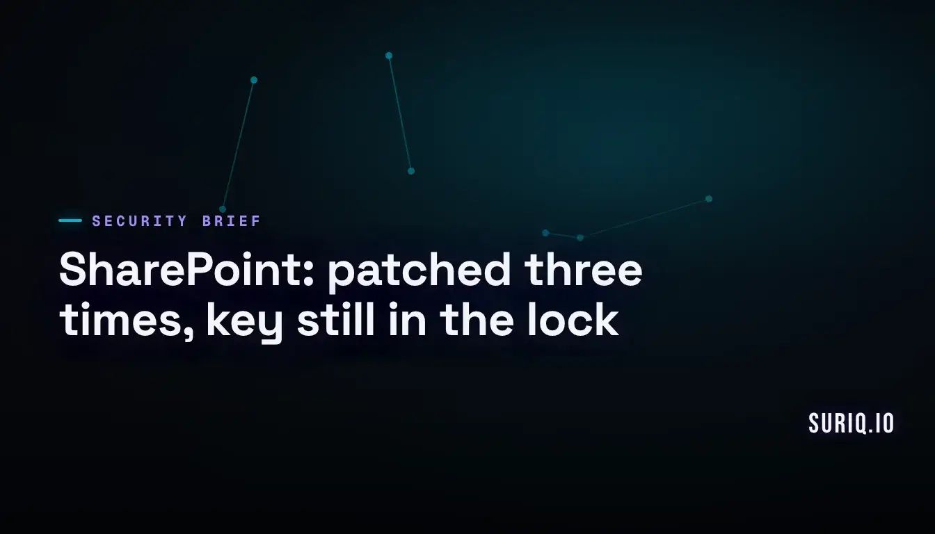 Three new deadbolts locked on a door while one brass key stays in the lower lock