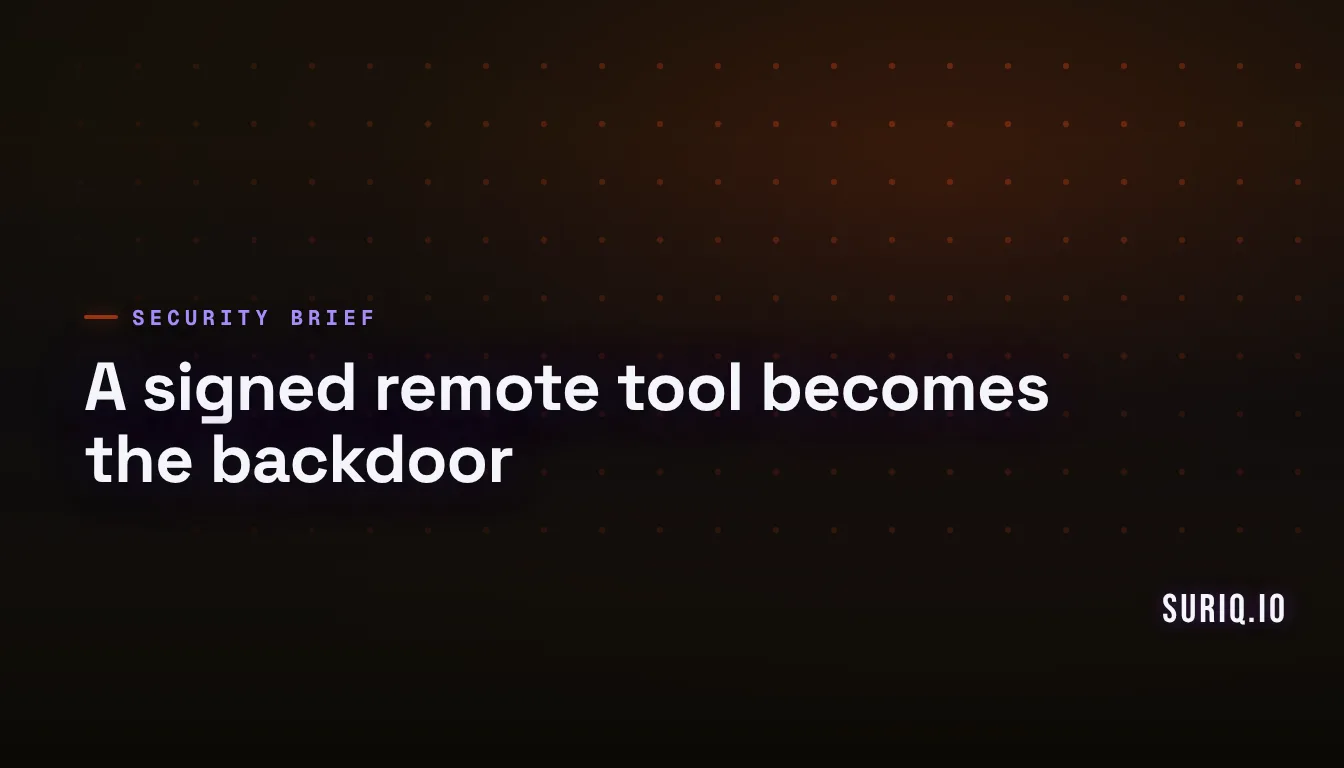 SMOKE#SCREEN: signed ScreenConnect used as a backdoor