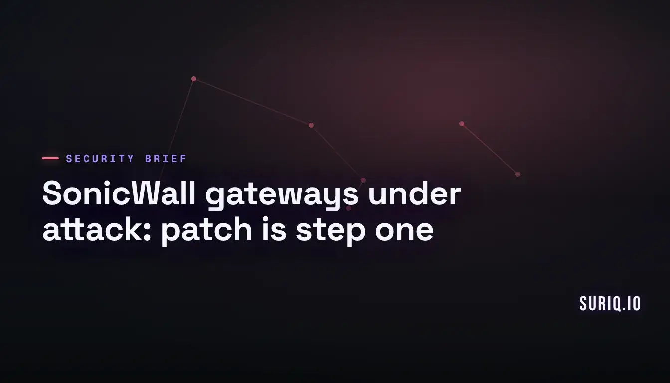 SonicWall SMA 1000 remote-access gateway leaking unexpected connections into an internal network