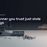 Inspection tool on a bench sifting a spilled tray of small keys beside a conveyor of crates