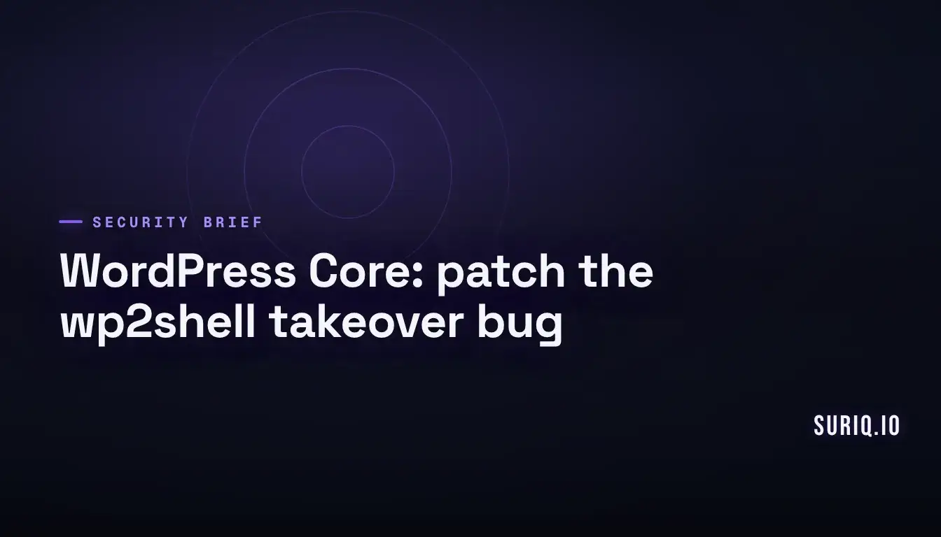 WordPress Core unauthenticated remote code execution flaw wp2shell affecting versions 6.9 and 7.0